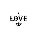 Love. Vector illustration with heart and lettering