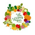 We love vegan food illustration for healthy diet