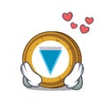 In love Verge coin mascot cartoon