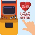 love video games arcade heart control