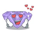 In love violet diamond in a cartoon bag Royalty Free Stock Photo
