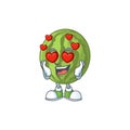 In love watermelon fruit fresh cartoon with mascot