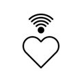 love wifi icon logo. with a simple design.