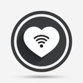 Love Wifi sign. Wi-fi symbol. Wireless Network. Royalty Free Stock Photo