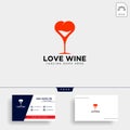Love wine glass logo template vector illustration icon element isolated Royalty Free Stock Photo