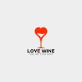 Love wine glass logo template vector illustration icon element isolated Royalty Free Stock Photo