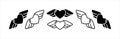 Love with wings icon set. Winged heart vector icons set. Heart fly vector stock illustration. Love heart in the air romantic