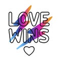 LOVE WINS, lettering typography