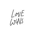 Love wins calligraphy quote lettering