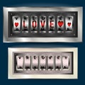 Love wins, slot machine. Vector. Royalty Free Stock Photo