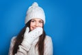 Love winter. Pretty young happy woman in winter clothes Royalty Free Stock Photo