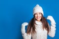 Love winter. Pretty young happy woman in winter clothes Royalty Free Stock Photo