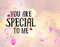Greetings card  women day  valentine day birthday  holiday quotes text  happy wishes on  pink blurred   background copy s Royalty Free Stock Photo