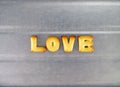 love word, preparing baking homemade cracker for valentine day Royalty Free Stock Photo