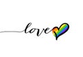 Heart, love text symbol, abstract love and life rainbow heart