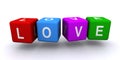 Love word block on white Royalty Free Stock Photo