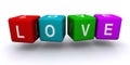 Love word block on white Royalty Free Stock Photo