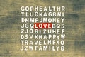 Love word in crossword puzzle game Royalty Free Stock Photo