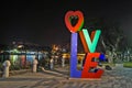 A `Love-word` installation art beside Love River, Kaohsiung, Taiwan.