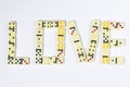 Love word made of dominos Royalty Free Stock Photo