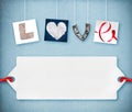 Love word made of four different objects Royalty Free Stock Photo