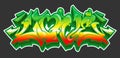 Love word in readable graffiti style in rasta colors. Reggae vector sticker Royalty Free Stock Photo