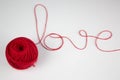 Love word written with thread Royalty Free Stock Photo