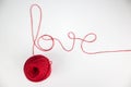 Love word written with thread Royalty Free Stock Photo