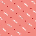 Love words and heart on pink background Royalty Free Stock Photo