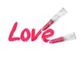 Love words written by red lipstick