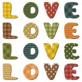 Love world wirh scrapbook letters