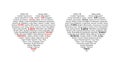 Love written in different languages, Heart Design, Wall Decals