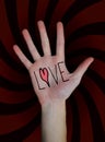 Love written on Hand