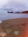 Love written on the sand