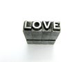 Love written in vintage letterpress blocks Royalty Free Stock Photo