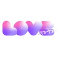 love xoxo lettering design sweet concepts bold style and gradient colored