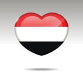 Love YEMEN symbol. Heart flag icon