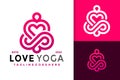 Love Yoga Infinity Logo Design, brand identity logos vector, modern logo, Logo Designs Vector Illustration Template Royalty Free Stock Photo