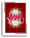 LOVE YOU TEXT EFFECT BACKGROUND WITH WATERCOLOR STYLE