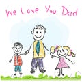 We love you Dad Father's day doddle greeting card