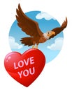 Love you. Flying American eagle carries a big heart