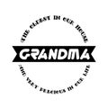 Love you Grandma badge in Black and white colors Royalty Free Stock Photo
