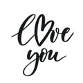 Love you. Hand Lettering inscription vector Royalty Free Stock Photo