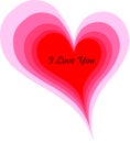 Love you message in combination of pinkish hearts