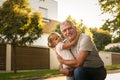 Love you so much my grandpa. Multi generation family enjoying in Royalty Free Stock Photo