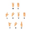 We love you, phrase on hand language