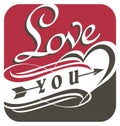 Love you, unique typography design Royalty Free Stock Photo