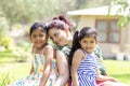 Love between a young mother and her two pretty daughters Royalty Free Stock Photo