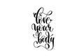 Love your body hand written lettering inscription