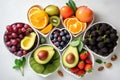 Love your body with this heart-shaped platter of fruits and vegetables Royalty Free Stock Photo